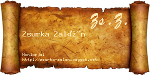 Zsurka Zalán névjegykártya